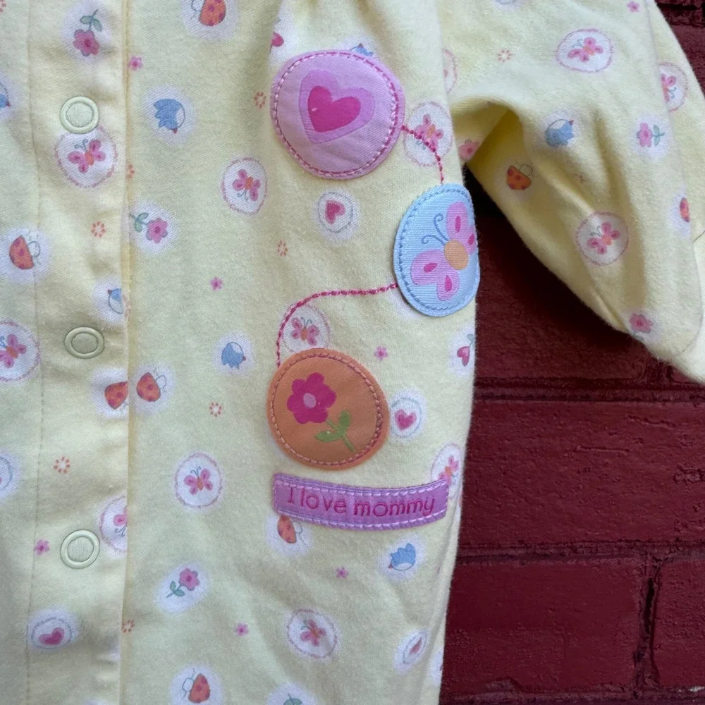 Child of Mine by Carters Yellow I Love Mommy Flowers Baby Girl 0-3‎ Months